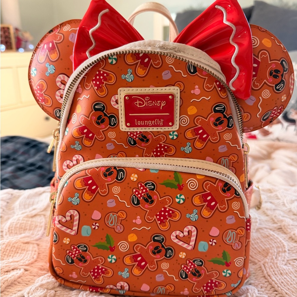 Loungefly Disney Limited Edition Gingerbread Mickey Backpack with Matching Ears